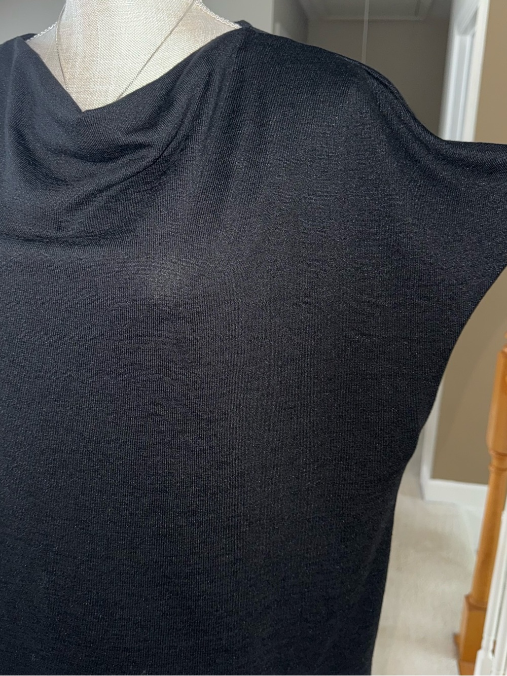 Vince Black Draped V-Neck Short Sleeve Tee - Picture 3 of 10